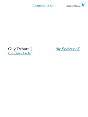 cover image of Comments on the Society of the Spectacle